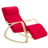 SoBuy FST16-R, Comfortable Relax Rocking Chair with Footrest Design, Lounge Chair Recliner, Red