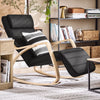 SoBuy FST16-SCH, Comfortable Relax Rocking Chair with Footrest Design, Lounge Chair Recliner, Black