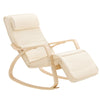 SoBuy FST16-W, Rocking Chair Relax Lounge Chair with Cushion Recliner with Headrest and Adjustable Footrest Beige
