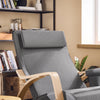 SoBuy FST18-DG, Rocking Chair Lounge Chair with Adjustable Footrest & Side Pocket, Grey