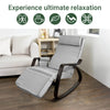 SoBuy FST20-HG, Rocking Chair Relax Lounge Chair with Cushion Recliner with Headrest, Adjustable Footrest and Removable Side Bag Grey