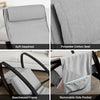 SoBuy FST20-HG, Rocking Chair Relax Lounge Chair with Cushion Recliner with Headrest, Adjustable Footrest and Removable Side Bag Grey