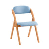SoBuy FST92-BL, Folding Chair Wooden Padded Dining Chair Office Chair Desk Chair, Blue