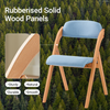 SoBuy FST92-BL Folding Chair Wooden Padded Kitchen&Office Chair with Ergonomic Backrest, Compact & Space-Saving, No Assembly Required Blue 47.5 x 59 x 77 cm