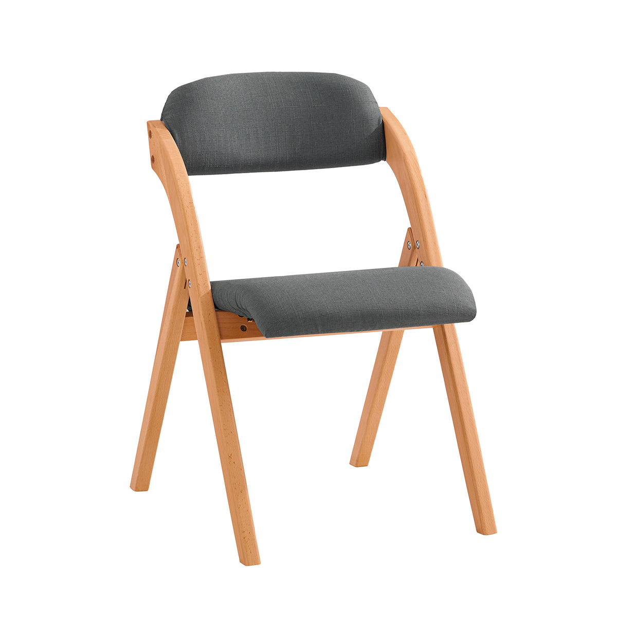 SoBuy FST92-SG dark grey folding chair with ergonomic backrest and padded seat – white background product image