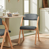 Pre-sale SoBuy FST92-SGx2, Dining Chairs Set of 2 Folding Chairs Indoor Wooden Padded Kitchen & Office Chair with Ergonomic Backrest, Compact & Space-Saving Kitchen Chair Dark Grey 47.5 x 59 x 77 cm