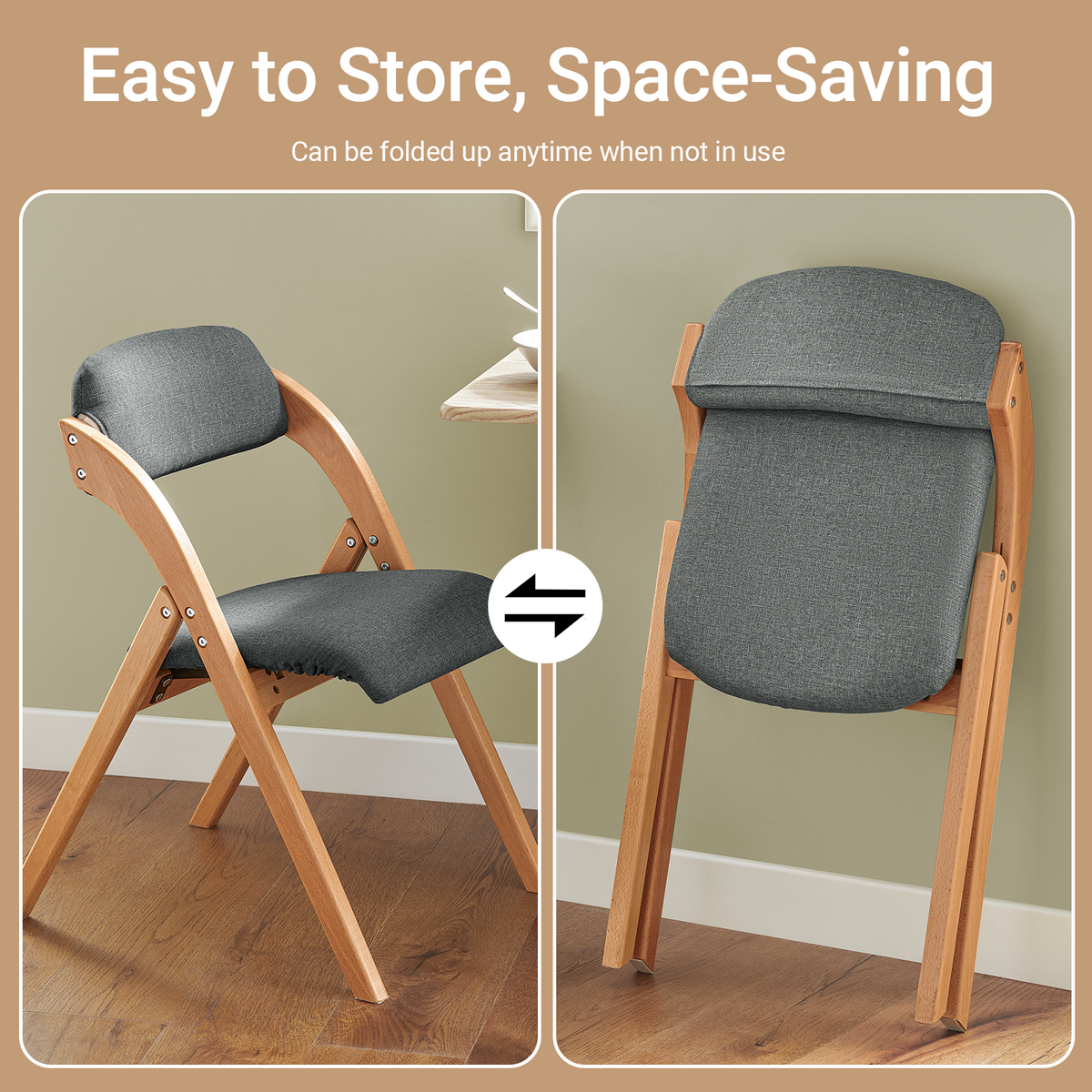 SoBuy FST92-SG one-second fold mechanism detail – dark grey folding chair compact storage space-saving