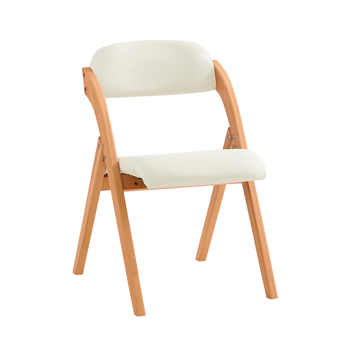 SoBuy FST92-W white folding chair with ergonomic backrest and padded seat – white background product image