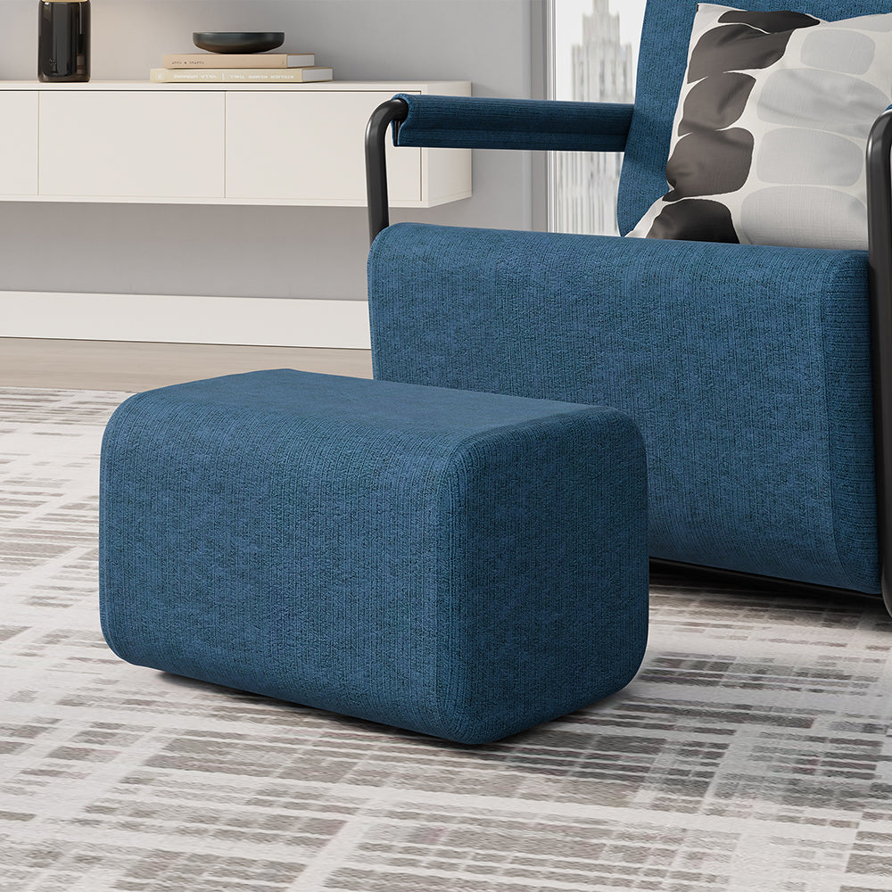 SoBuy FST99-B, Fabric Armchair with Footstool, Small Accent Chair, Dark Blue, 59.5x67x78cm - view 6