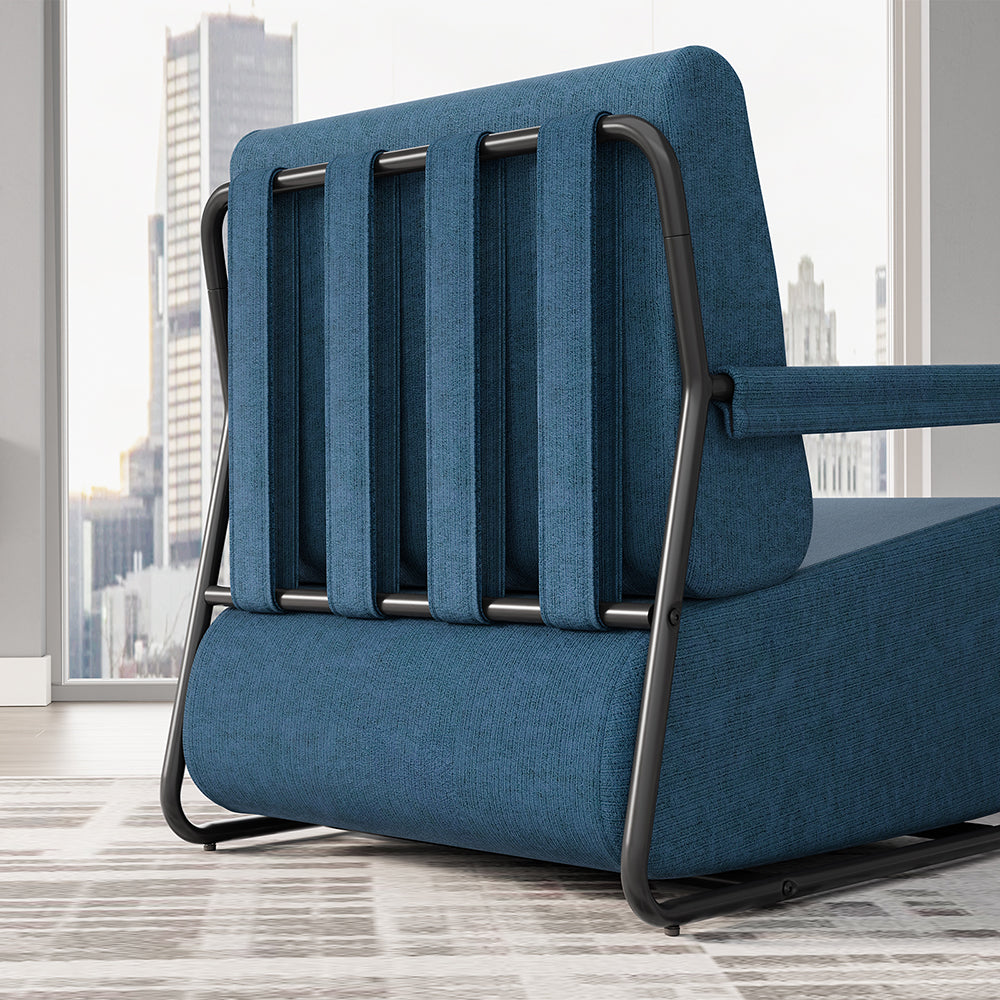 SoBuy FST99-B, Fabric Armchair with Footstool, Small Accent Chair, Dark Blue, 59.5x67x78cm - view 7