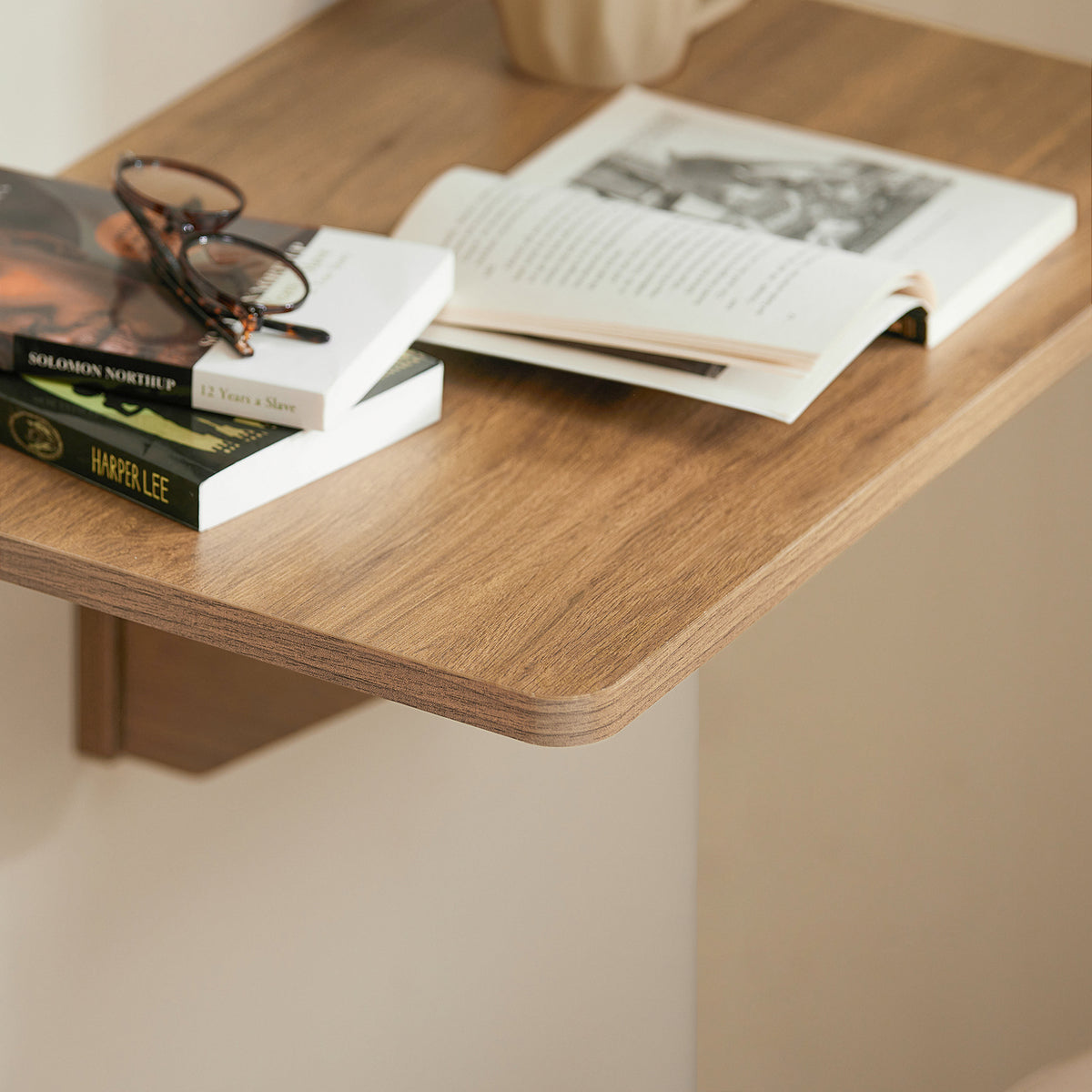 SoBuy FWT03-PF, Folding Wall-mounted Drop-leaf Table, Foldable Kitchen Table, Compact Computer Desk, Space-saving Design Folding Table, Ideal for Small Spaces, Kitchen, Office, 60x40cm Vintage