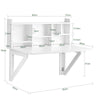 SoBuy FWT07-II-W, Folding Wall-mounted Drop-leaf Table Desk Integrated with Storage Shelves, White