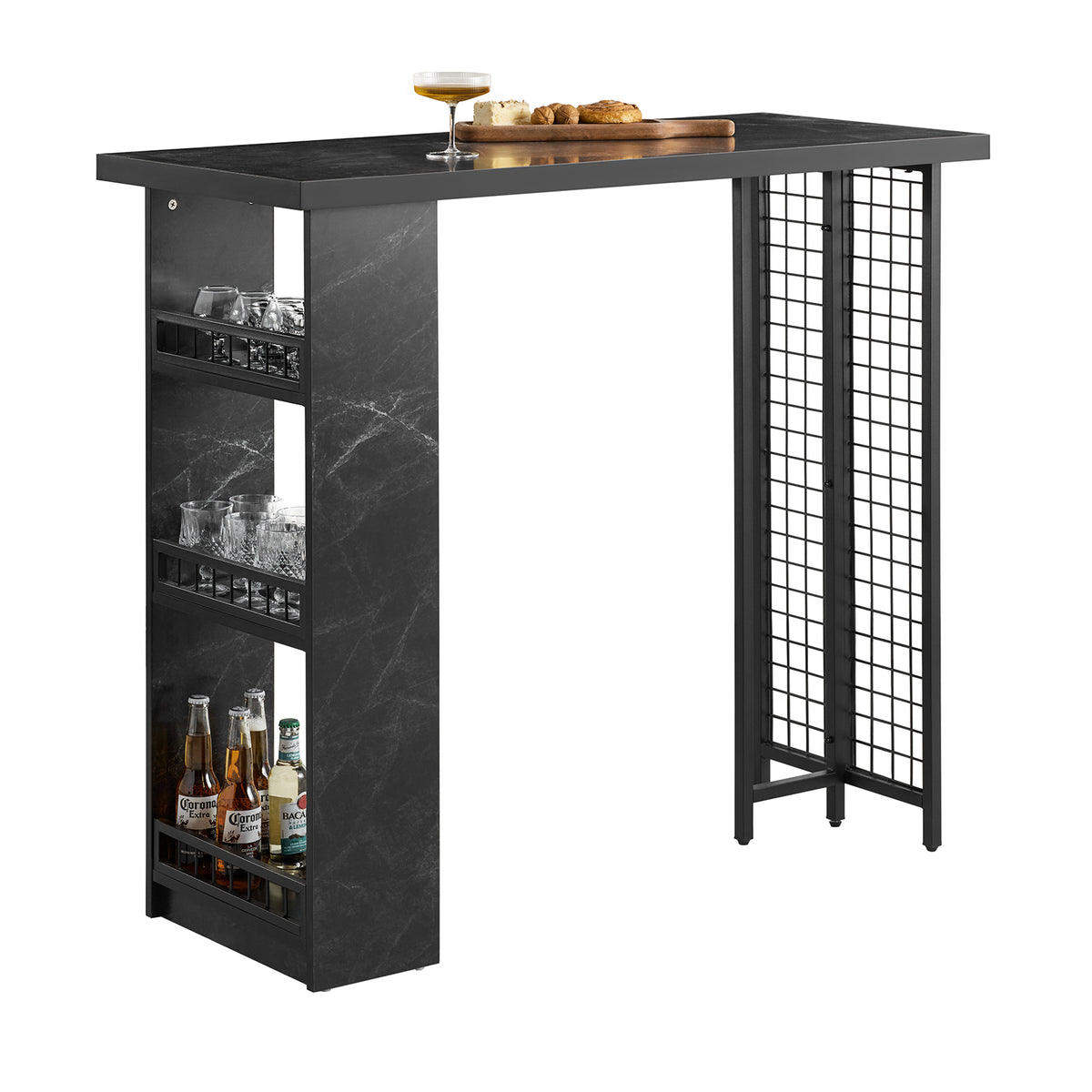 SoBuy FWT100-SCH, Kitchen Breakfast Bar Table Dining Table Coffee Bar, Black