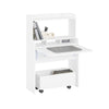 SoBuy FWT105-W, Children Folding Table Desk Children Desk with Mobile Storage Chest, White