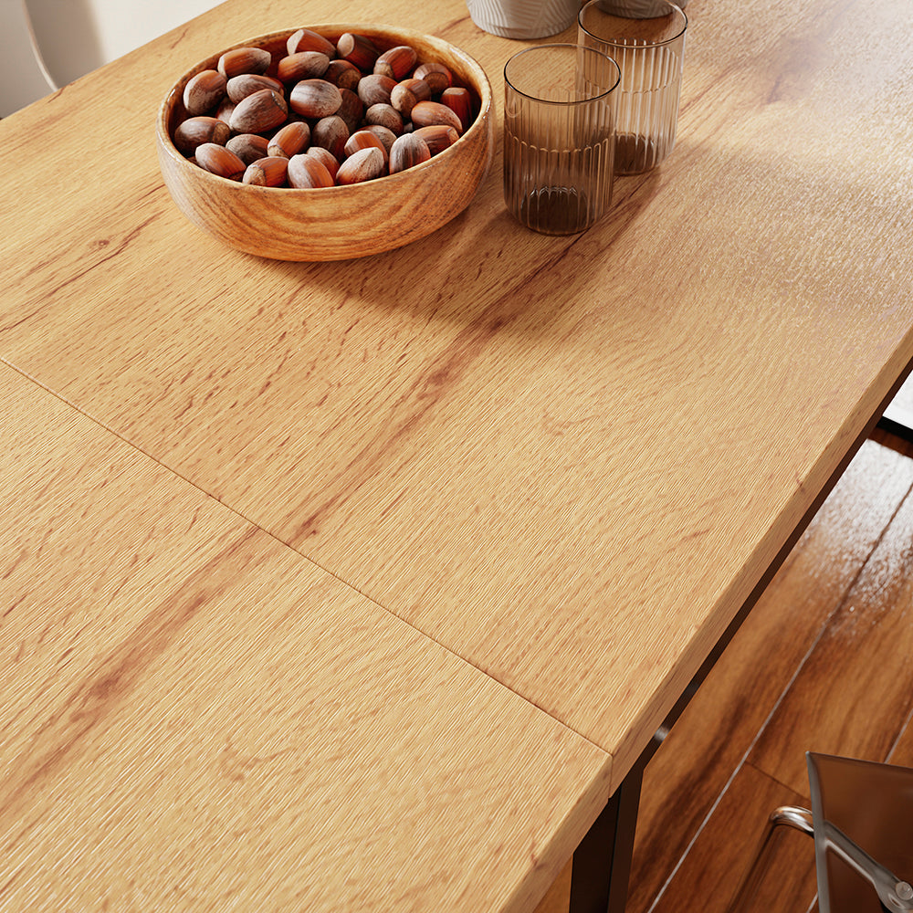 SoBuy FWT113-N, Wall Mounted Drop Leaf Table with Folding Extensions, Light Oak, 200x96x76cm - view 10