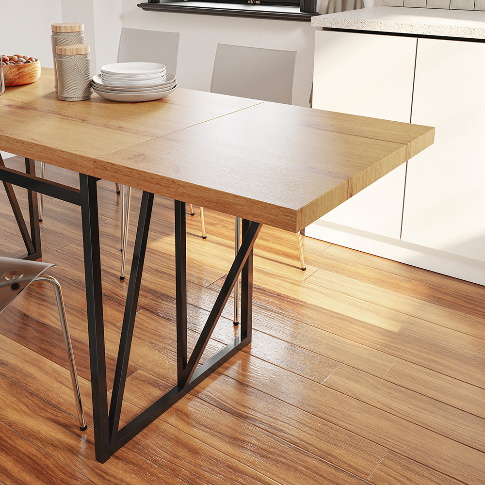 SoBuy FWT113-N, Wall Mounted Drop Leaf Table with Folding Extensions, Light Oak, 200x96x76cm - view 12