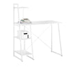 SoBuy FWT29-W, Home Office Table Computer Desk with 3 Tiers Side Storage Shelves, White