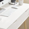 SoBuy FWT40-WN, Home Office Table Computer Desk Workstation 2 Drawers, White