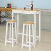 SoBuy FWT50-WN, 3 Pieces Kitchen Dining Set Bar Set-1 Bar Table and 2 Stools, White