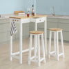 SoBuy FWT50-WN, 3 Pieces Kitchen Dining Set Bar Set-1 Bar Table and 2 Stools, White