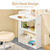 SoBuy FWT92-W,Computer Desk Home Office Desk Folding Table with 3 Shelves Study Table White W64 x D58 x H82cm