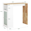 SoBuy FWT99-WN, Kitchen Breakfast Bar Table Dining Table Coffee Bar with Storage Cupboard, White