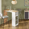 SoBuy FWT99-WN, Kitchen Breakfast Bar Table Dining Table Coffee Bar with Storage Cupboard, White