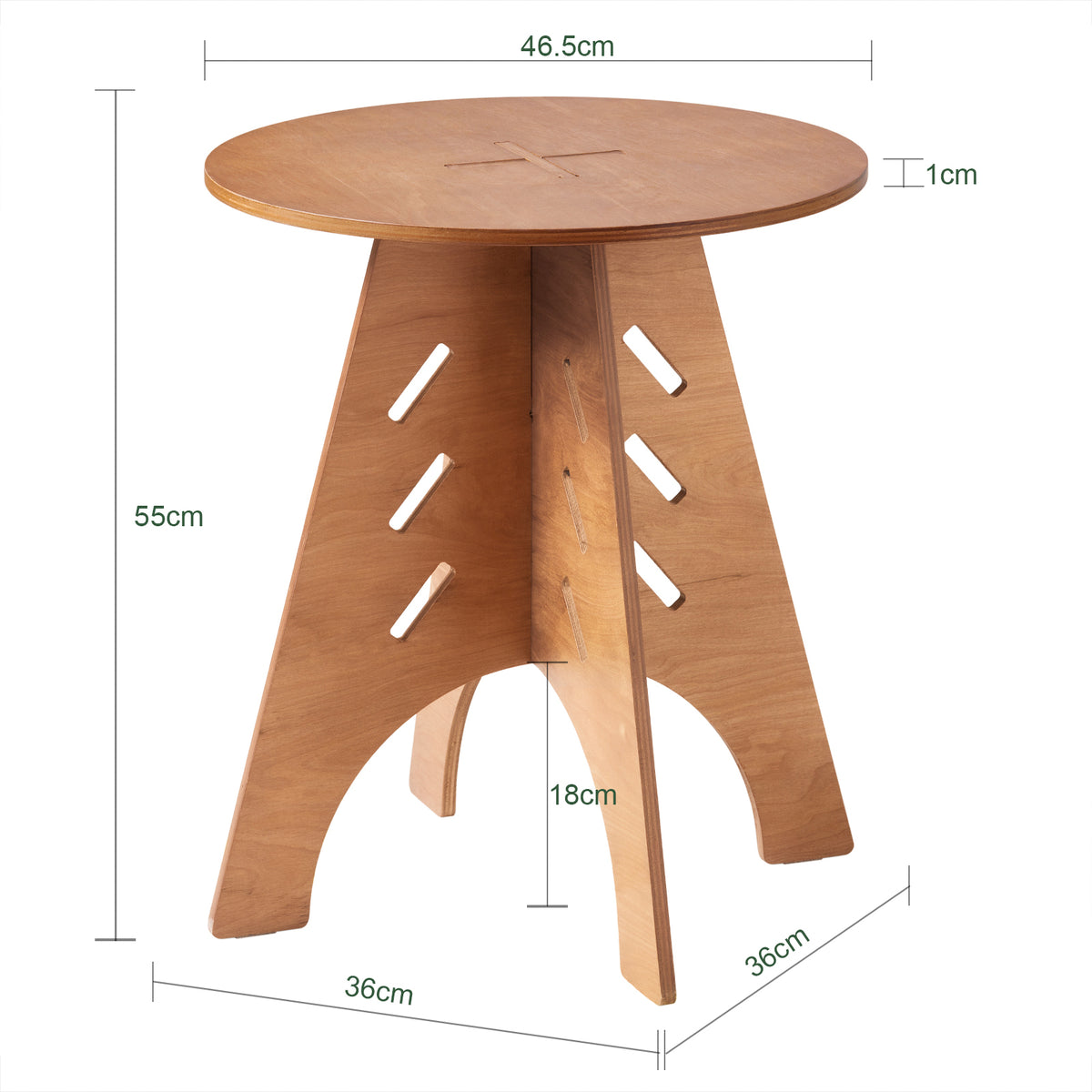 SoBuy HFBT01-BR, Round Side Table Coffee Table Sofa Side Table Bedside Table Nightstand in Mortise and Tenon Structure, H55 x Φ46.5cm, Brown, Brown
