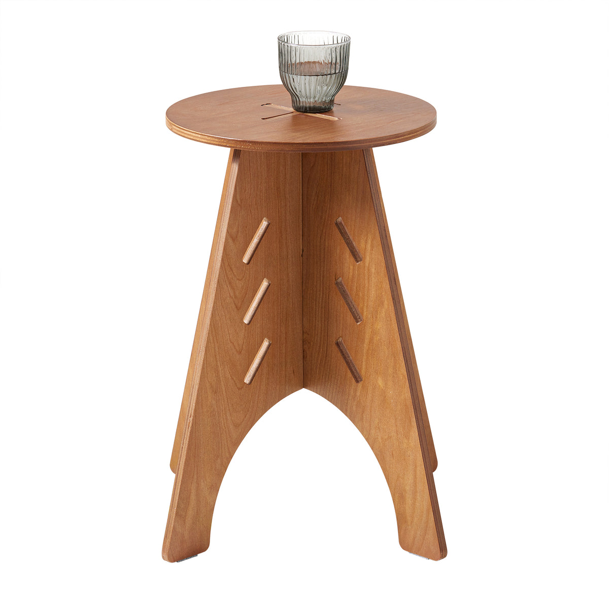 SoBuy HFBT01-K-BR, Round Side Table Coffee Table Sofa Side Table Bedside Table Nightstand in Mortise and Tenon Structure, H48.5 x Φ30.5cm, Brown, Brown