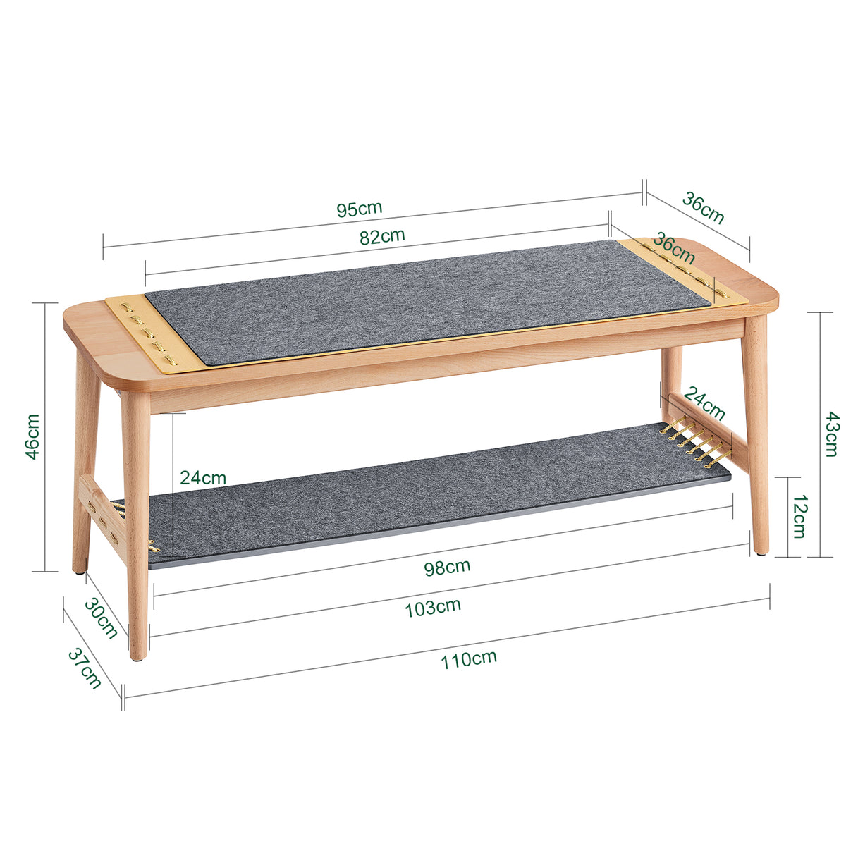 SoBuy HFSR01-N, Shoe Bench Shoe Storage Cabinet Hallway Bench Bed Bench, Wood