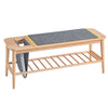 SoBuy HFSR02-N, Shoe Bench Shoe Rack Hallway Bench Bed Bench Bed End Stool with Hanging Bag, Wood