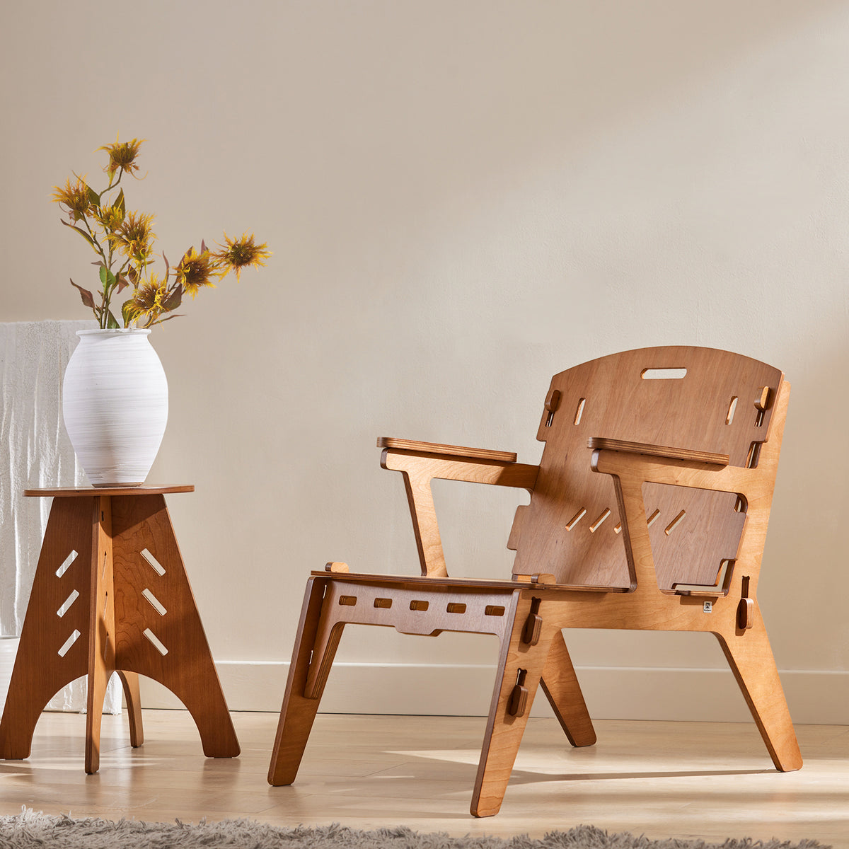 SoBuy HFST02-BR, Armchair Leisure Relax Chair Living Room Chair in Mortise and Tenon Structure, Brown