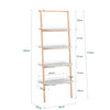 SoBuy HSTR02-HG, 4 Tiers Bookcase Bookshelf Storae Display Shelf Ladder Shelf Wall Shelf, Grey and Natural