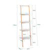 SoBuy HSTR02-K-HG, 4 Tiers Bookcase Bookshelf Storae Display Shelf Ladder Shelf Wall Shelf, Grey and Natural