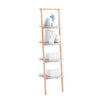 SoBuy HSTR02-K-HG, 4 Tiers Bookcase Bookshelf Storae Display Shelf Ladder Shelf Wall Shelf, Grey and Natural