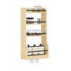 SoBuy KCR12-N, Kitchen Wall Shelf Spice Rack Wall Mounted Shelf Rack with 4 Shelves and 3 Hooks, Wood