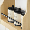 SoBuy KCR12-N, Kitchen Wall Shelf Spice Rack Wall Mounted Shelf Rack with 4 Shelves and 3 Hooks, Wood