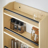 SoBuy KCR12-N, Kitchen Wall Shelf Spice Rack Wall Mounted Shelf Rack with 4 Shelves and 3 Hooks, Wood