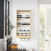 SoBuy KCR12-N, Kitchen Wall Shelf Spice Rack Wall Mounted Shelf Rack with 4 Shelves and 3 Hooks, Wood