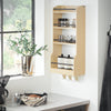 SoBuy KCR12-N, Kitchen Wall Shelf Spice Rack Wall Mounted Shelf Rack with 4 Shelves and 3 Hooks, Wood