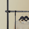 SoBuy KLS03-II-SCH, Telescopic Clothes Rail, Heavy Duty Clothes Rack, Adjustable Open Wardrobe with Hanging Rails for Bedroom, Walk-in Closet Black W (124–226) x H (200–295) cm