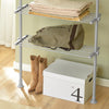 SoBuy KLS07-HG, Adjustable Wardrobe Organiser Clothes Storage Shelf System, Grey-clearance