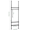 SoBuy KLS07-SCH, Telescopic Clothes Rail, Heavy Duty Clothes Rack, Adjustable Open Wardrobe with Hanging Rails & Shelves for Bedroom, Walk-in Closet Black