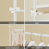 SoBuy KLS17-WN, Telescopic Clothes Rail, Heavy Duty Clothes Rack, Adjustable Open Wardrobe with Hanging Rails & Shelves for Bedroom, Walk-in Closet White Natural