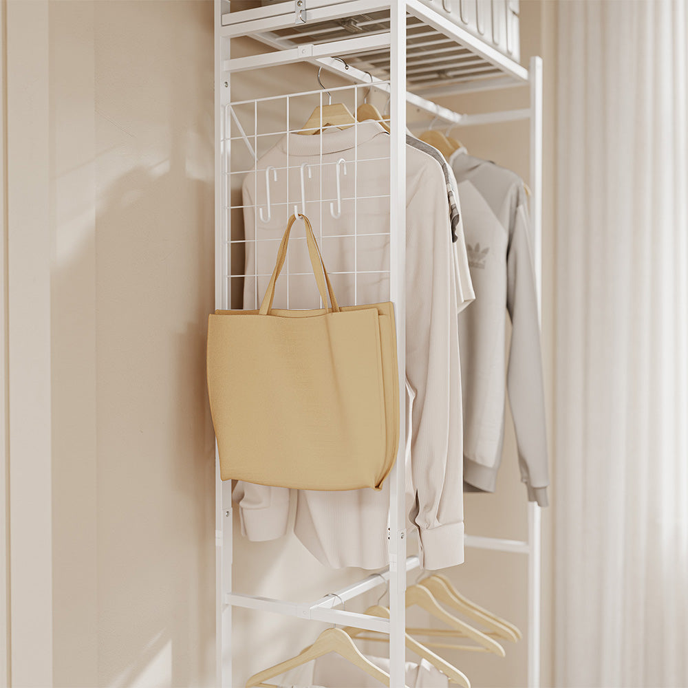 SoBuy KLS21-W, Heavy Duty Clothes Rail with Shelves on Wheels, White, 60x32x175cm - view 12