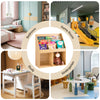 SoBuy KMB01-N, Kids Bookshelf and Toy Storage Unit with 3 Tiers and 2 Storage Partitions Children's Bookcase for Nursery Toddler Room Baby Book Shelf Kids Book Storage Natural 73x30x80 cm