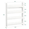 SoBuy KMB08-K-W, Wall Mounted 4 Tiers Children Kids Bookcase Storage Display Rack, White