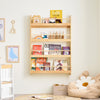 SoBuy KMB08-N Kids Bookshelf Children's Bookcase 4 Tier Book Storage Rack, Wall Bookshelf Toy Storage Unit for Nursery or Playroom Kids Bedroom Furniture Natural 80x12x118cm