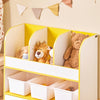 SoBuy KMB107-G, Children Kids Bookcase Bookshelf Toy Shelf Storage Shelf with 3 Plastic Boxes, Gold