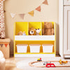 SoBuy KMB107-G, Children Kids Bookcase Bookshelf Toy Shelf Storage Shelf with 3 Plastic Boxes, Gold